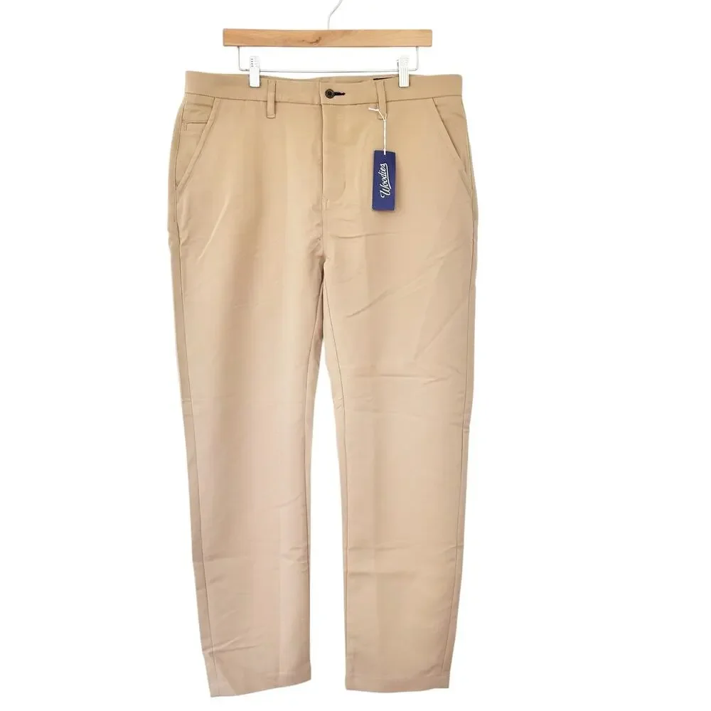 Woodies Tan Flat Front Pants 37x31